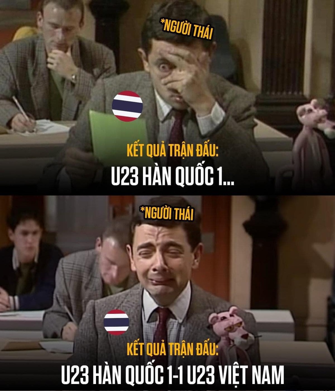 U23 Thái Lan hẳn là đội buồn nhất sau trận hòa giữa U23 Việt Nam và U23 Hàn Quốc (Ảnh: VOZ). U23 Thái Lan hẳn là đội buồn nhất sau trận hòa giữa U23 Việt Nam và U23 Hàn Quốc (Ảnh: VOZ).