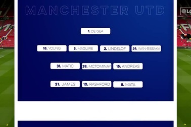 Đội hình xuất phát trận Man Utd gặp Leicester