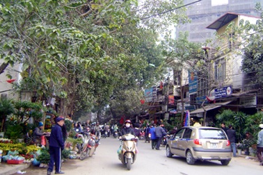 Hàng Tết đua nhau “chém” lòng đường, hè phố