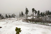 Tuyết rơi dày đặc ở Y Tý, cảnh vật phủ màu trắng xóa như trời Âu