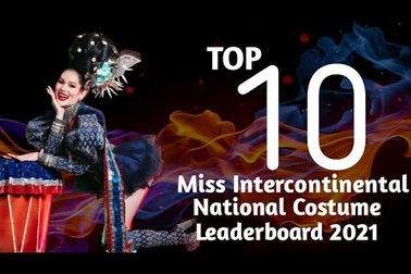 Thí sinh Hoa hậu Liên lục địa 2021 trình diễn trang phục dân tộc