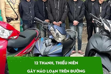 12 thanh, thiếu niên gây náo loạn trên đường khi đi đón bạn mãn hạn tù