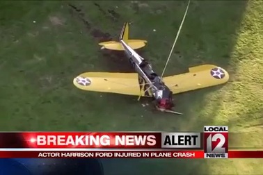 Hiện trường vụ tai nạn máy bay xảy ra với tài tử Harrison Ford hồi năm 2015