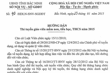 Năm 2015: Bắc Ninh đưa phần thi thực hành vào tuyển giáo viên