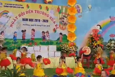 Màn múa hát chào năm học mới của các bé trường Mầm non Lê Quý Đôn (quận Hà Đông, Hà Nội)