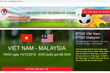 VFF mở bán vé online, người hâm mộ cẩn trọng với website bán vé giả