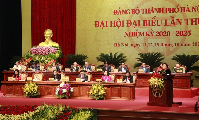 Chùm ảnh: Đại hội đại biểu Đảng bộ TP Hà Nội lần thứ XVII, nhiệm kỳ 2020 - 2025 - Ảnh 14.