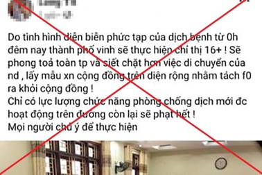 Phao tin "TP Vinh thực hiện Chỉ thị 16+", nhiều người bị phạt