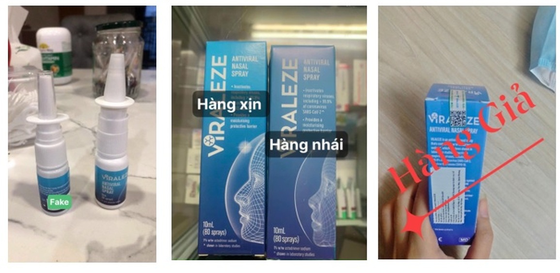 Cẩn trọng với sản phẩm nhái xịt mũi Viraleze - 2 Cẩn trọng với sản phẩm nhái xịt mũi Viraleze - 2