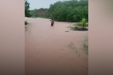 Khoảnh khắc “người hùng” cứu cháu bé bị nước cuốn trôi ở Quảng Ninh