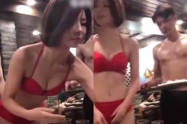 Nhà hàng gây "bão" mạng vì cho nhân viên mặc bikini, cởi trần phục vụ thực khách