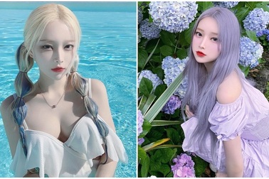 Hot girl xứ Hàn nổi tiếng với đủ mọi màu tóc nhuộm khác nhau