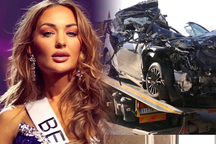 Hoa hậu Bỉ bị thương nặng phần mặt sau tai nạn giao thông nghiêm trọng