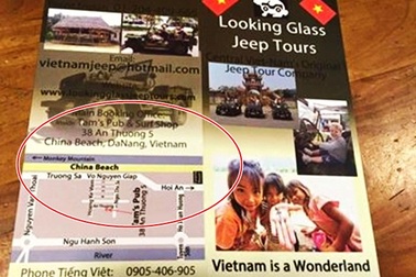 Kiểm tra công ty du lịch dùng poster quảng cáo ghi sai Biển Đông thành “China Beach”