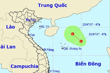 Xuất hiện vùng áp thấp trên Biển Đông