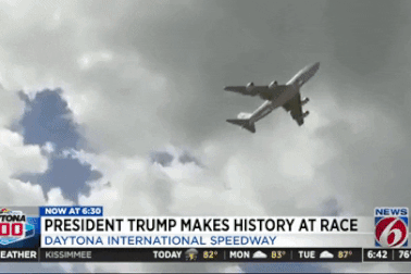 Xe "quái thú", chuyên cơ của ông Trump xuất hiện tại "thánh địa xe đua"