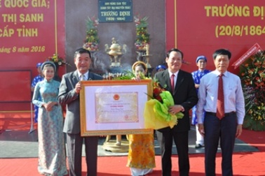 Lễ hội Trương Định trở thành Di sản văn hóa phi vật thể Quốc gia