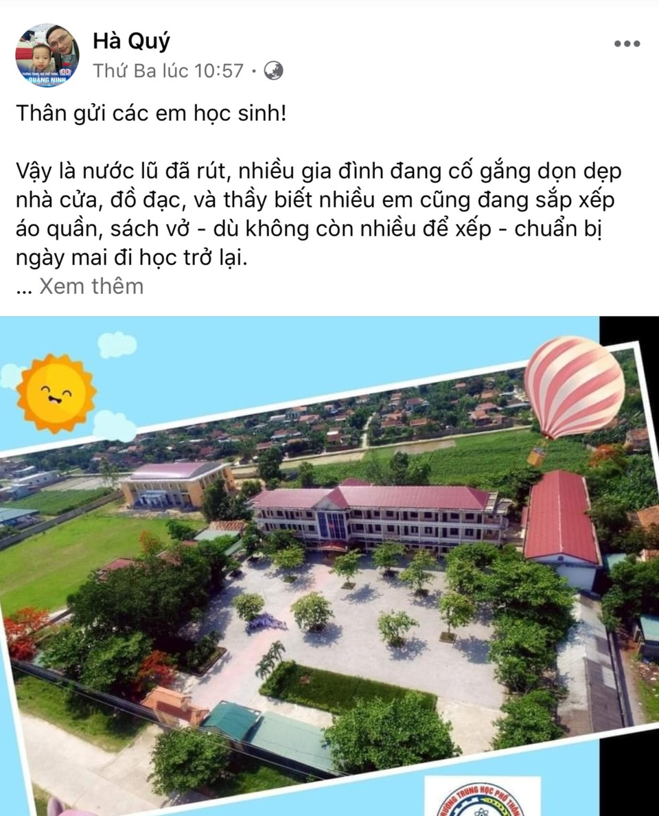 Bức thư ấm áp của thầy hiệu trưởng gửi học sinh vùng lũ - 2 Bức thư ấm áp của thầy hiệu trưởng gửi học sinh vùng lũ - 2