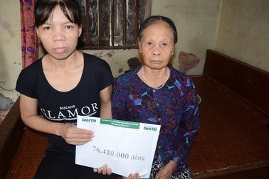 Bạn đọc giúp đỡ gia đình chị Phan Thị Huệ hơn 76 triệu đồng