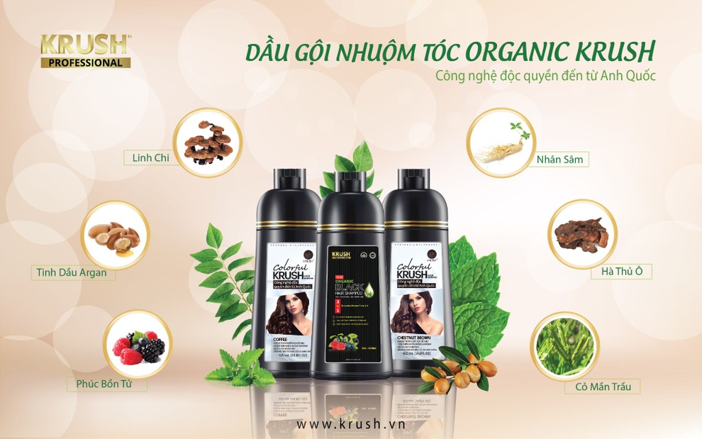Tự tin với mái tóc đen mượt từ dầu gội phủ bạc KRUSH - 3 Tự tin với mái tóc đen mượt từ dầu gội phủ bạc KRUSH - 3