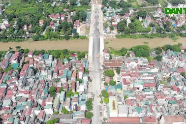 Cận cảnh đường nối ĐH Mỏ - Địa chất vào KCN Nam Thăng Long sắp hoàn thành