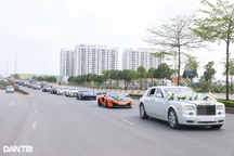 Choáng với dàn xe dâu hơn 200 tỷ đồng trong siêu đám cưới của cơ phó Hà Nội