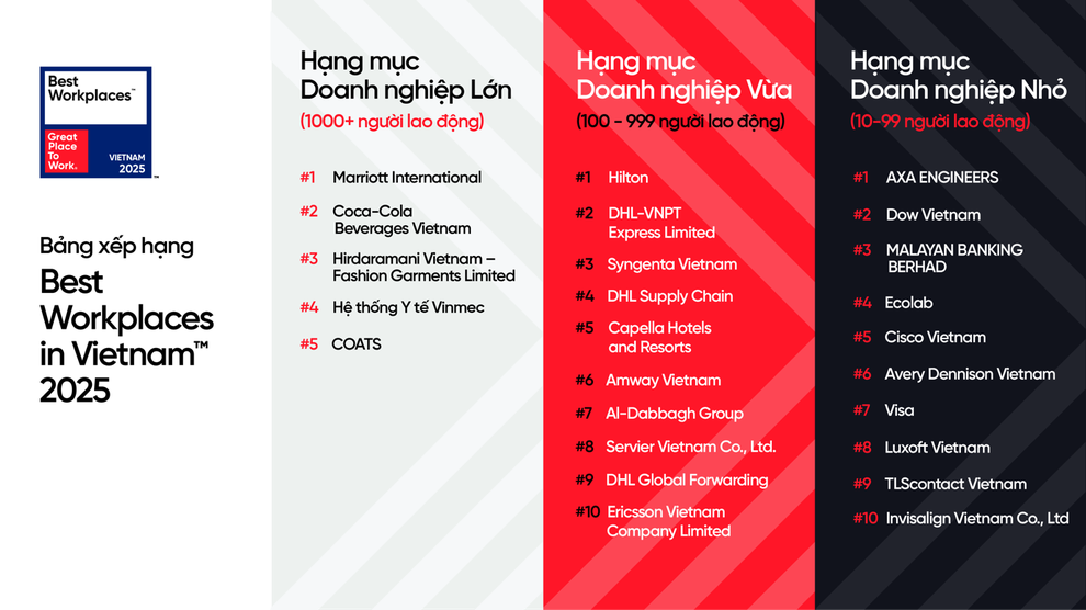 Bảng xếp hạng 25 nơi làm việc xuất sắc hàng đầu Việt Nam 2025 - 1 Bảng xếp hạng 25 nơi làm việc xuất sắc hàng đầu Việt Nam 2025