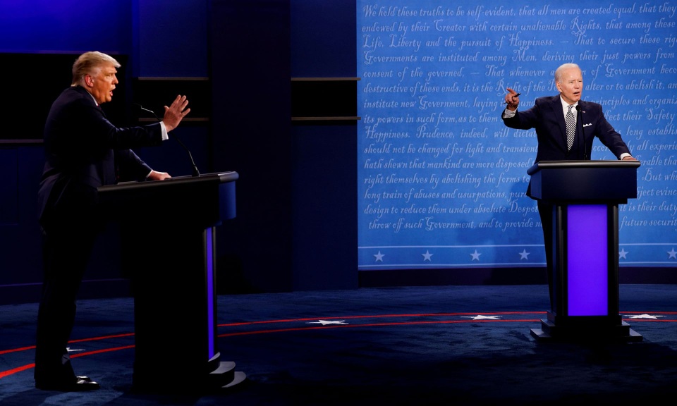 Bầu cử Mỹ 2020: Trump, Biden sẽ bị tắt micro khi đối thủ tranh luận - 1 Bầu cử Mỹ 2020: Trump, Biden sẽ bị tắt micro khi đối thủ tranh luận - 1