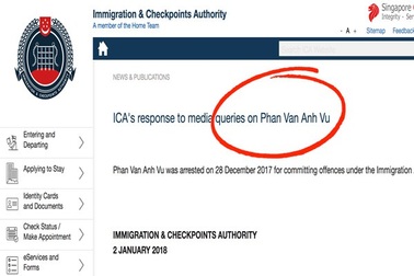 Singapore xác nhận bắt giữ “Phan Van Anh Vu”