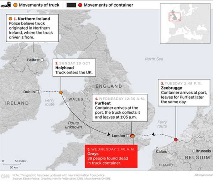 Vụ 39 thi thể trong xe tải ở Anh: Bắt thêm 2 nghi phạm, xuất hiện thông tin mới - Ảnh 2.