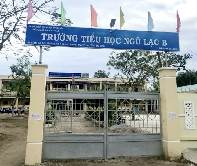 Trường Tiểu học Ngũ Lạc B (xã Ngũ Lạc, huyện Duyên Hải, tỉnh Trà Vinh).
