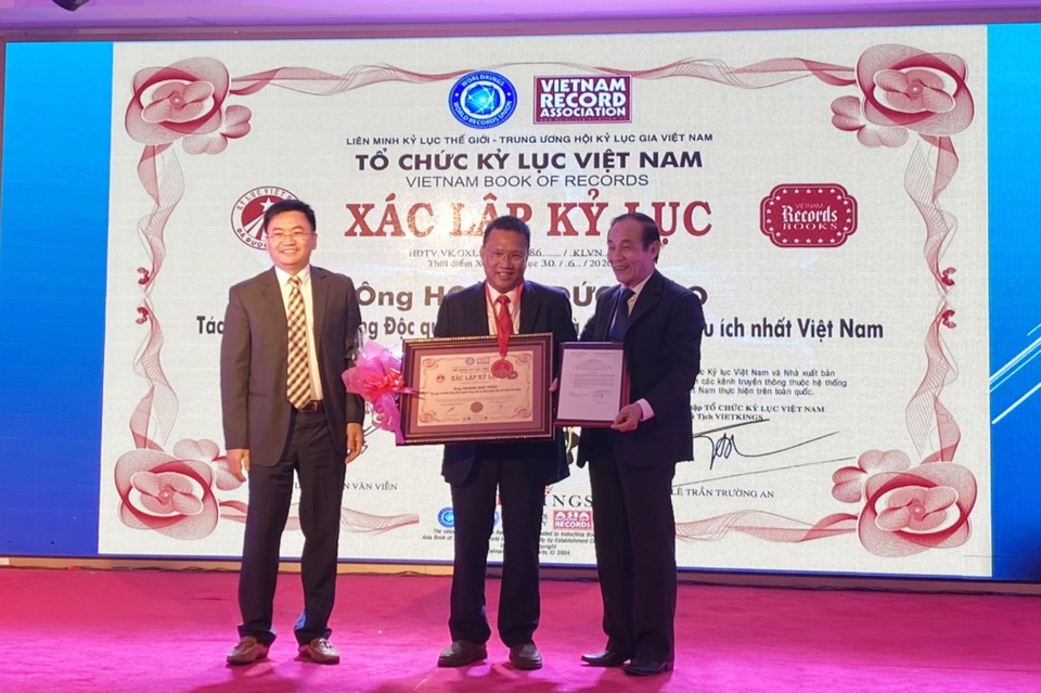 Xác lập kỷ lục Việt Nam và thế giới cho nhà khoa học Việt - 1 Xác lập kỷ lục Việt Nam và thế giới cho nhà khoa học Việt - 1