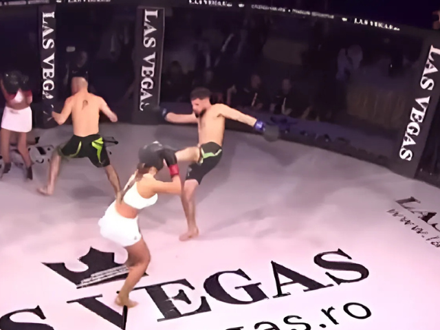 Strange Mixed Martial Arts Match: Male Fighter Beats Female Model - 1 Trận đấu võ thuật tổng hợp kỳ lạ: Võ sĩ nam đánh người mẫu nữ - 1