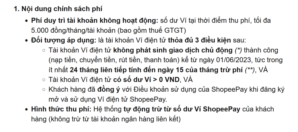 Ví ShopeePay thu phí tài khoản không sử dụng, cần làm gì để tránh mất tiền? - 1 Ví ShopeePay thu phí tài khoản không sử dụng, cần làm gì để tránh mất tiền? - 1