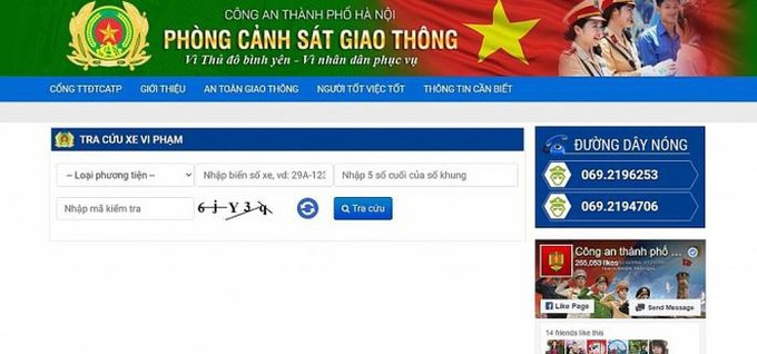 Người dân tự tra cứu xe bị &quot;phạt nguội&quot; trên Cổng thông tin điện tử Công an thành phố Hà Nội - Ảnh 1.