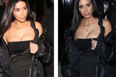 Kim Kardashian gây choáng với trang phục hở bạo