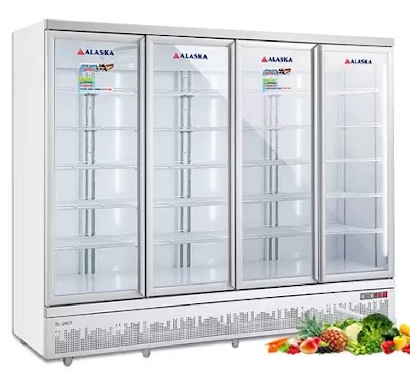 Tủ mát Alaska 4 cánh 2400 lít SL-24C4 phù hợp với các siêu thị, cửa hàng bách hóa