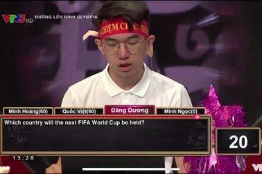 Phần thi Khởi động của Đăng Dương - nhà vô địch Olympia Tháng 3 Quý 4