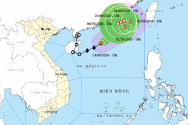 Bão số 5 hướng ra ngoài, không đi vào đất liền nước ta