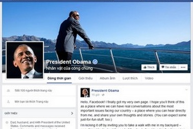 Tổng thống Mỹ Barack Obama chính thức dùng Facebook