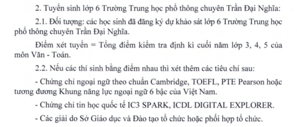 THPT Trần Đại Nghĩa xét tuyển lớp 6: Phụ huynh lo con rớt, không có cơ hội - 3 THPT Trần Đại Nghĩa xét tuyển lớp 6: Phụ huynh lo con rớt, không có cơ hội - 3