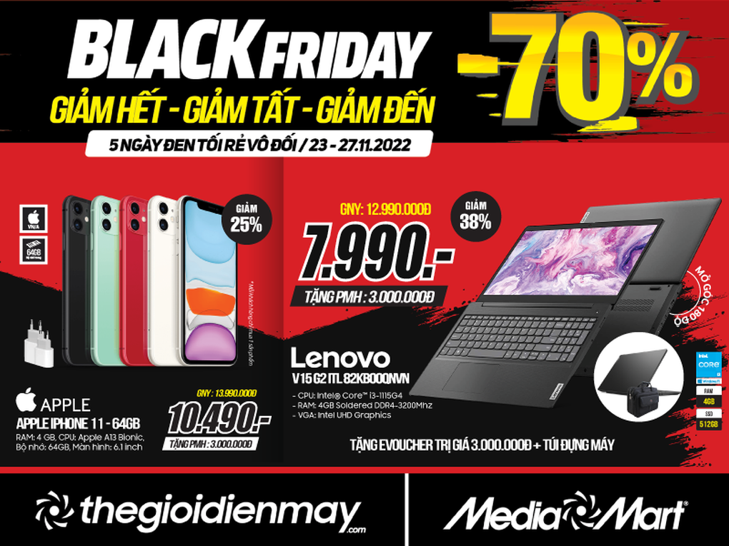 Black Friday: Siêu thị điện máy giảm đến 70% tất cả sản phẩm - 4 Black Friday: Siêu thị điện máy giảm đến 70% tất cả sản phẩm - 4