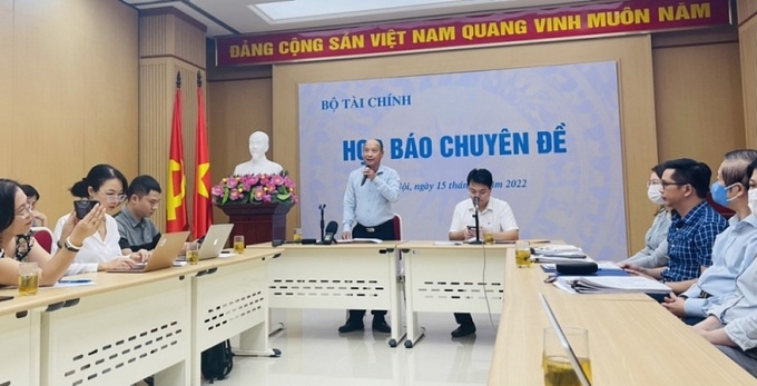 Quang cảnh họp báo tại Bộ Tài chính chiều ngày 15/9/2022