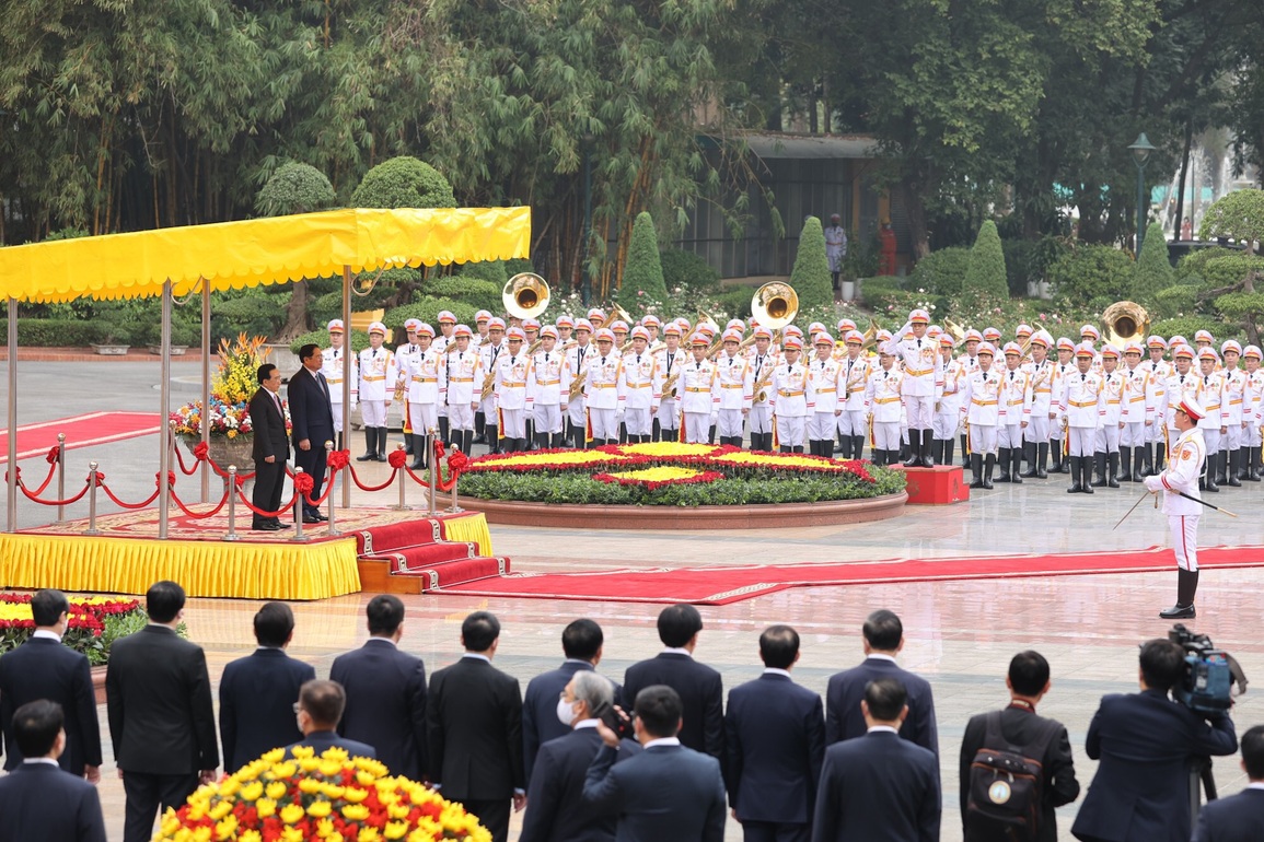 Thủ tướng Phạm Minh Chính chủ trì lễ đón chính thức Thủ tướng Lào - 3 Thủ tướng Phạm Minh Chính chủ trì lễ đón chính thức Thủ tướng Lào - 3