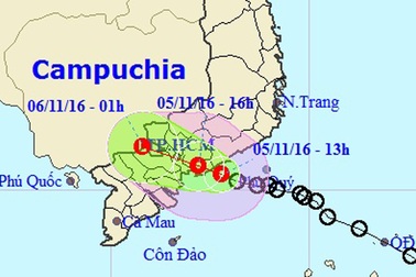 Áp thấp nhiệt đới vào đất liền, suy yếu thành vùng áp thấp