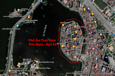 Gấp rút hoàn thành tuyến phố ẩm thực đêm trên bán đảo hồ Trúc Bạch ở Hà Nội