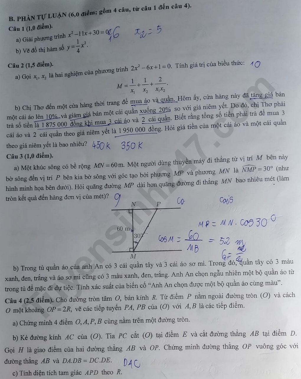 Đáp án tất cả các môn thi vào lớp 10 ở Cần Thơ năm 2025 - 4 Đáp án tất cả các môn thi vào lớp 10 ở Cần Thơ năm 2025 - 4