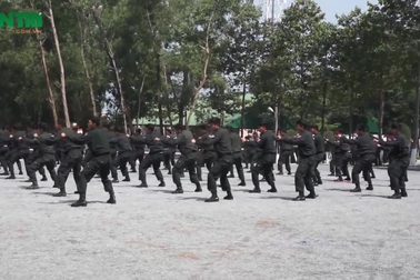 Màn biểu diễn võ công đẹp mắt của Cảnh sát cơ động Bình Dương