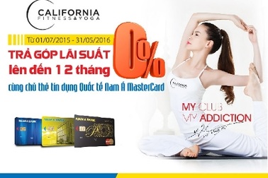 Trả góp lãi suất 0% tại California Fitness & Yoga