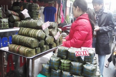 Phố bánh chưng xưa đắt khách ngày cuối năm